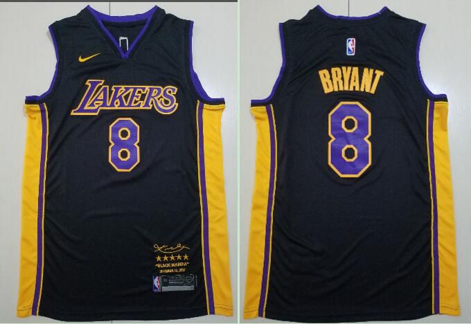 Men Los Angeles Lakers 8 Bryant Black Game Nike NBA Jerseys